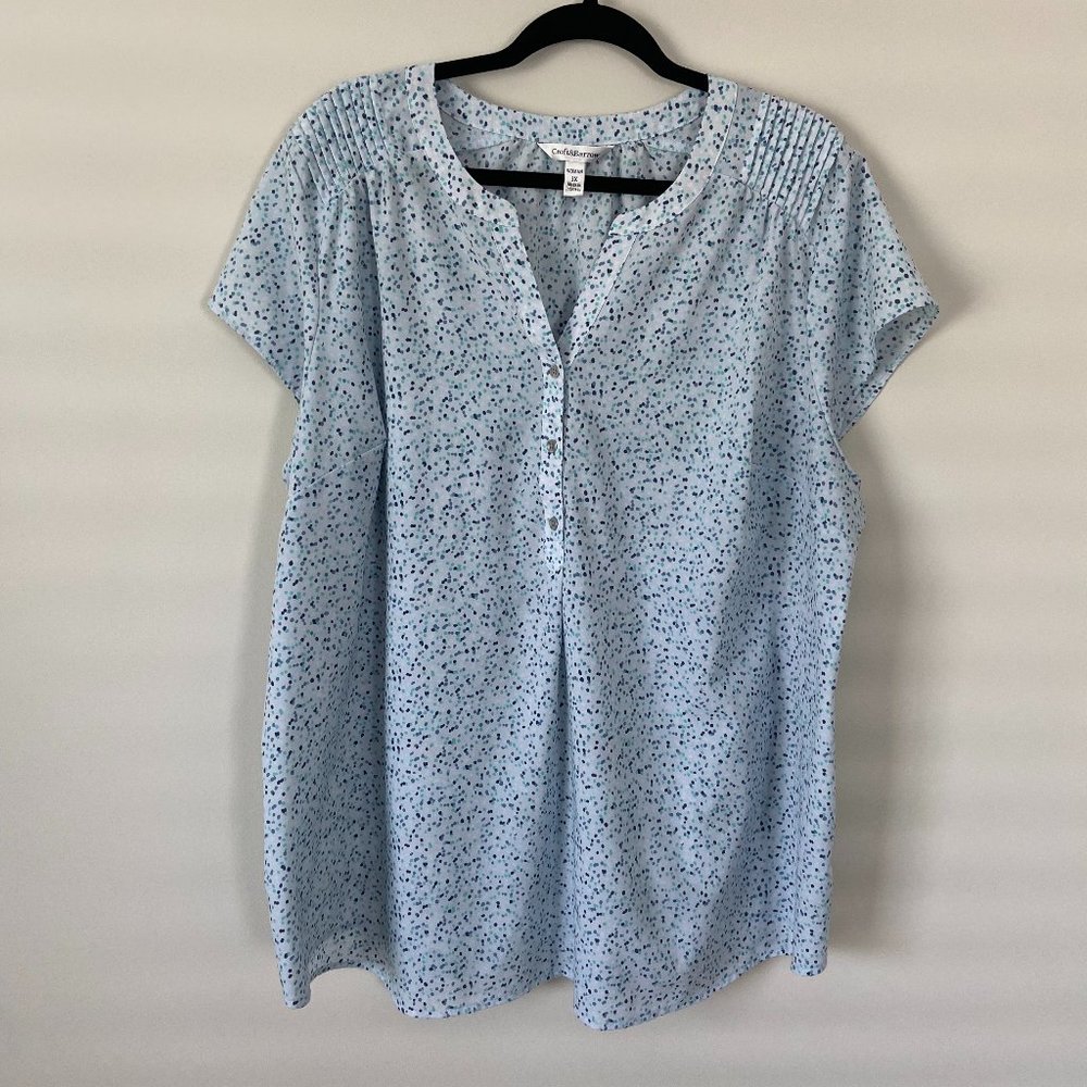 Women's Croft & Barrow Multicolored Blues and White Shirt 3X